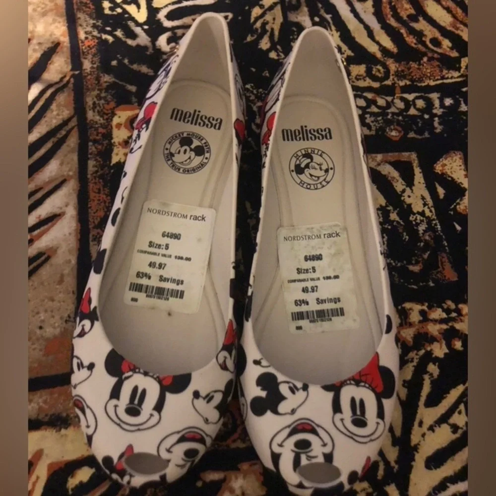 Melissa Minnie Mouse Ballet Disney Flats Size 5 - Picture 3 of 10